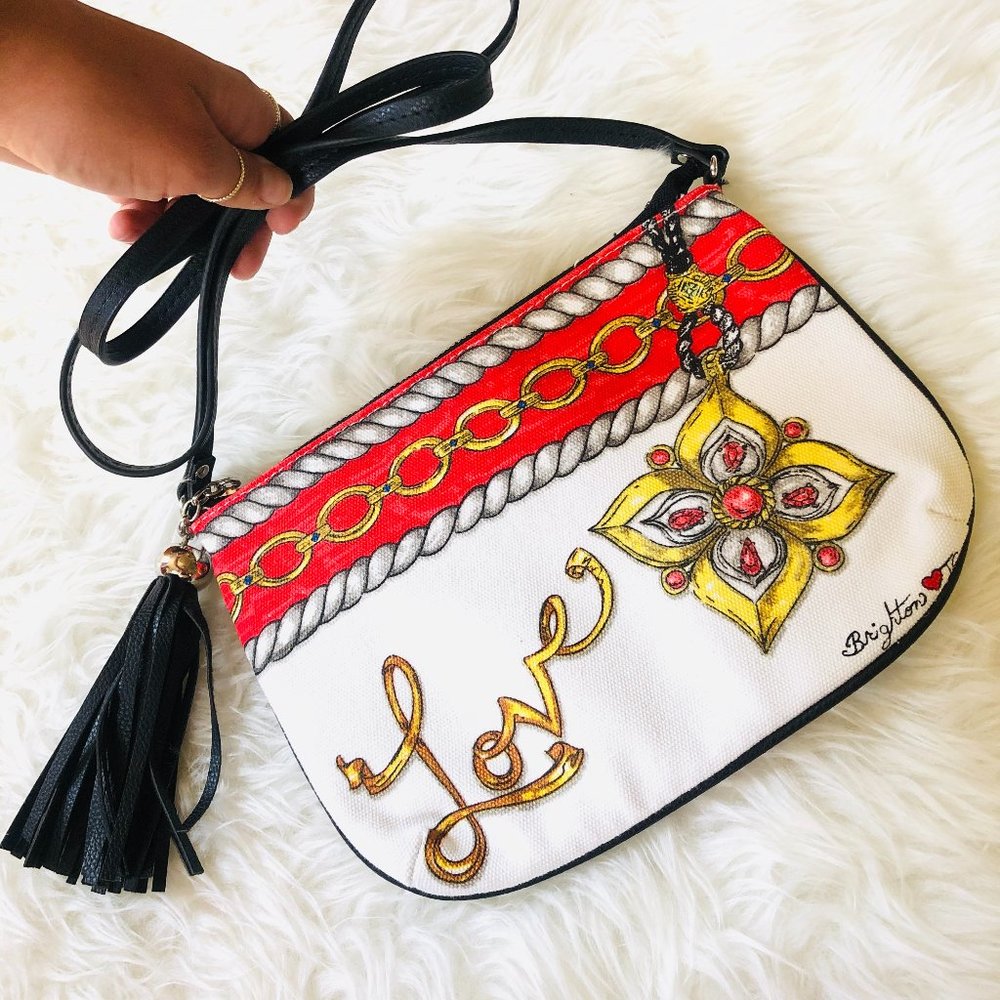 Brighton Glitter & Go Pouch Love Tassel Crossbody